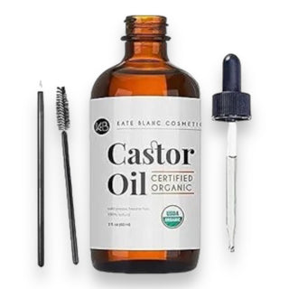 Kate Blanc Cosmetics Castor Oil (2oz), USDA Certified Organic, 100% Pure, Cold Pressed, Hexane Free
