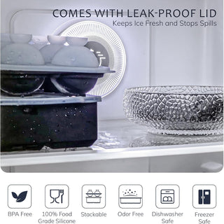 BPA-Free Silicone Ice Mold Freezer Tray Set