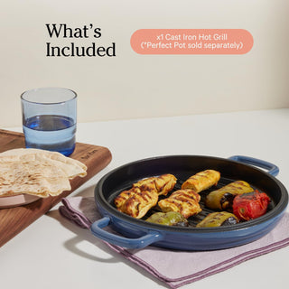 Our Place Cast Iron Hot Grill | Toxin-Free, 10.5" Round, Enameled Cast Iron Grill Pan